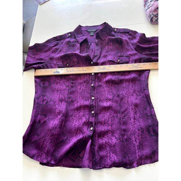 White House Black Market Purple Blouse - Picture 7 of 9